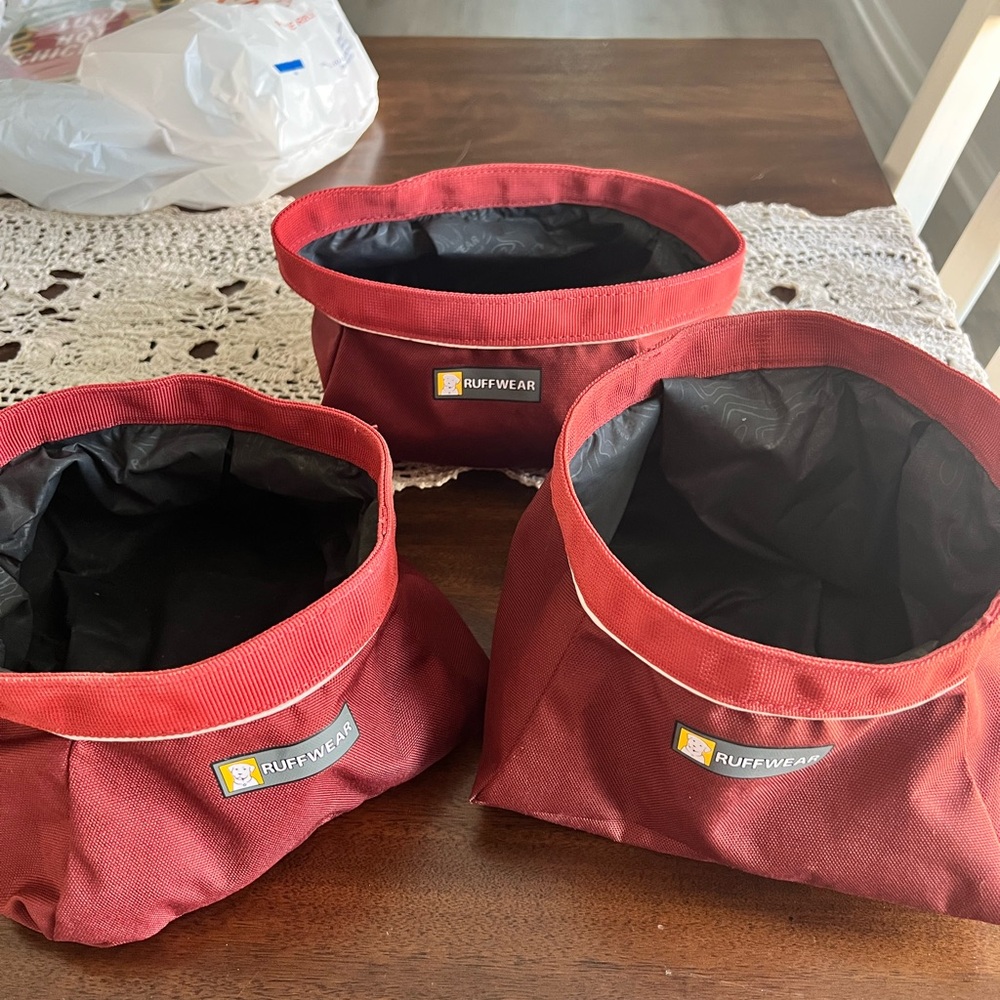 Ruffwear Collapsible Dog Bowls - Red (Set of 3)